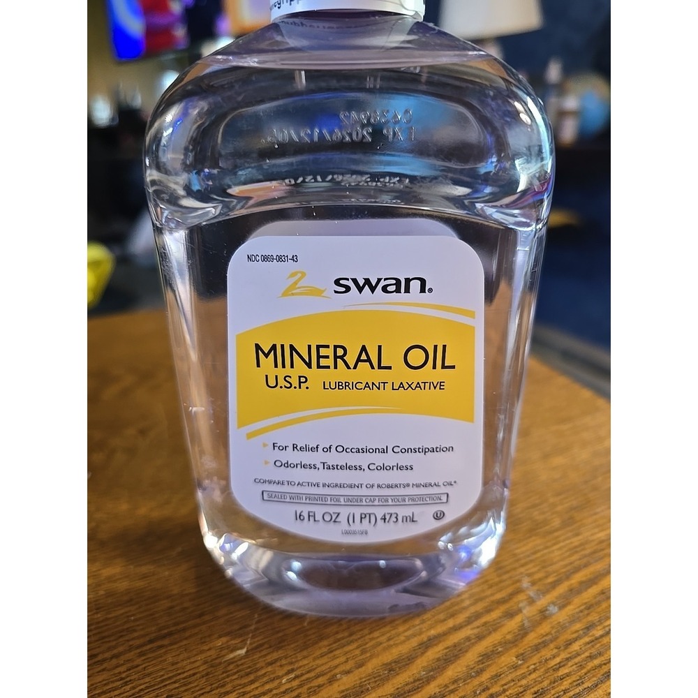 Swan Mineral Oil 16 oz Relief Lubricant Laxative Exp‎ 12/5/2026